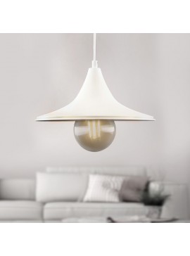 Φωτιστικό οροφής Silia Megapap E27 μεταλλικό μονόφωτο χρώμα λευκό 27x27x65εκ.