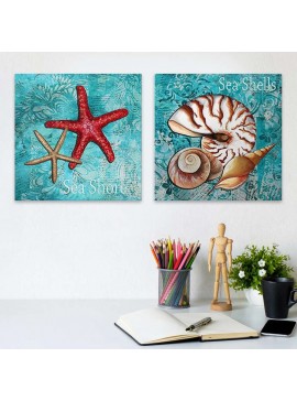 Πίνακας σε καμβά "Sea Creatures" Megapap 2 τμχ. ψηφιακής εκτύπωσης 83x40x3εκ. 0127950 arte-0127950