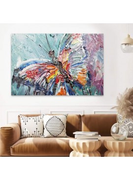 Πίνακας σε καμβά "Colorful Butterfly" Megapap ψηφιακής εκτύπωσης 90x60x3εκ. 0127956 arte-0127956