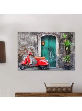 Πίνακας σε καμβά "Red Vespa" Megapap ψηφιακής εκτύπωσης 60x40x3εκ.