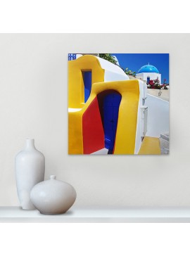 Πίνακας σε καμβά "Santorini" Megapap ψηφιακής εκτύπωσης 50x50x3εκ.