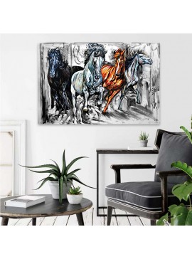 Πίνακας σε καμβά "Running Horses" Megapap ψηφιακής εκτύπωσης 75x50x3εκ. 0127988 arte-0127988