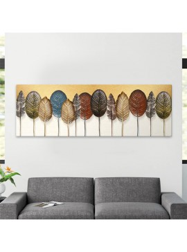 Πίνακας σε καμβά "Autumn Leaves" Megapap ψηφιακής εκτύπωσης 140x70x3εκ.