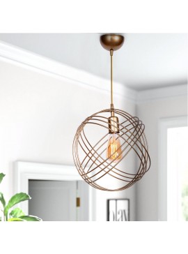 Φωτιστικό οροφής Phillipe Megapap E27 μεταλλικό μονόφωτο χρώμα χρυσό 35x35x70εκ.