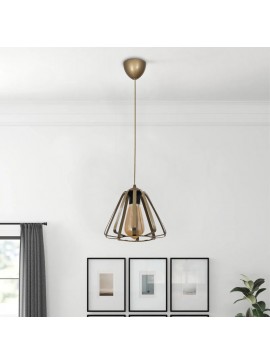 Φωτιστικό οροφής Teresa Megapap E27 μεταλλικό μονόφωτο χρώμα χρυσό Ø22x65εκ.