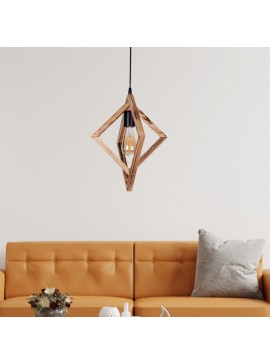 Φωτιστικό οροφής Tropea Megapap E27 ξύλινο μονόφωτο χρώμα φυσικό - καρυδί 40x30x80εκ.