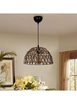 Φωτιστικό οροφής Simoza Megapap E27 μεταλλικό - σχοινί μονόφωτο χρώμα φυσικό Ø30x70εκ.