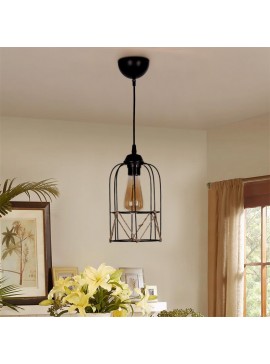 Φωτιστικό οροφής Argon Megapap E27 μεταλλικό - σχοινί μονόφωτο χρώμα μαύρο Ø15x65εκ.