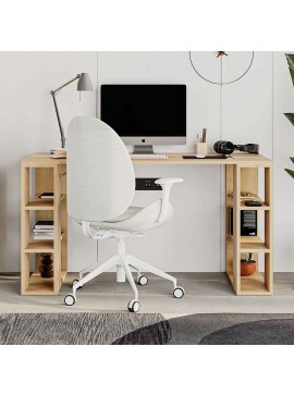 Γραφείο εργασίας Colmar Megapap χρώμα sapphire oak 140x60x75εκ