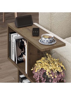 Βοηθητικό τραπεζάκι Homemania Megapap χρώμα ανοιχτό καρυδί 60x20x60εκ.