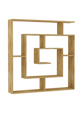 Βιβλιοθήκη Labirent Megapap χρώμα sapphire oak 125x22x129εκ.