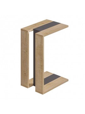 Τραπεζάκι βοηθητικό Muju Megapap χρώμα sapphire oak/ανθρακί 30x40x57εκ.