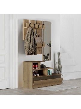 Έπιπλο εισόδου Vesty Megapap χρώμα ανοιχτό καρυδί 100x30x61εκ.