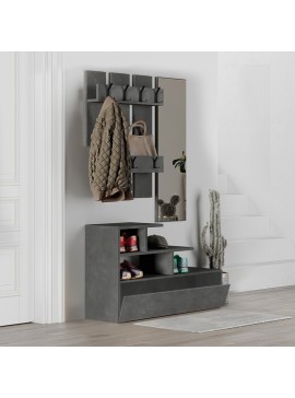 Έπιπλο εισόδου Vesty Megapap χρώμα γκρι ρετρό 100x30x61εκ.