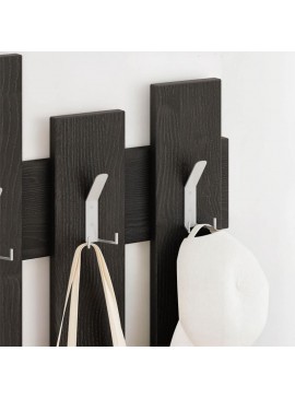 Κρεμάστρα τοίχου Wave Megapap χρώμα black wood 64x4x81εκ.