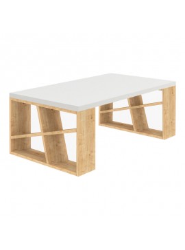 Τραπεζάκι σαλονιού Honey Megapap χρώμα sapphire oak - λευκό 105x60x40εκ.