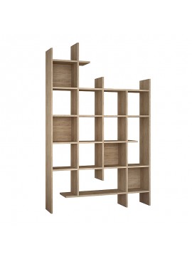 Βιβλιοθήκη Manco Megapap χρώμα sapphire oak 122x25,5x188εκ.
