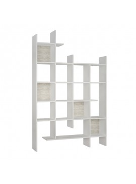 Βιβλιοθήκη Manco Megapap χρώμα λευκό 122x25,5x188εκ.
