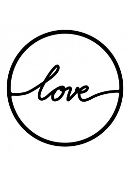 Διακοσμητικό τοίχου Love Megapap μεταλλικό χρώμα μαύρο 45x2x45εκ.