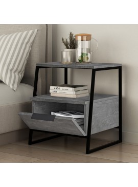 Κομοδίνο Pal Megapap χρώμα γκρι ρετρό 45x40x50εκ.