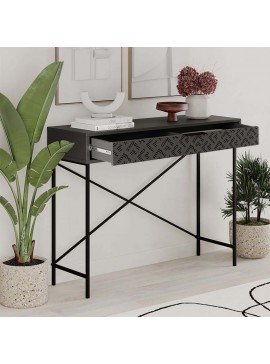 Κονσόλα Heaton Megapap μεταλλική - μελαμίνης χρώμα ανθρακί 110x35,6x90εκ.