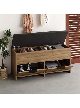 Παπουτσοθήκη Cove Megapap χρώμα ανοιχτό καρυδί 106x34x51,5εκ.