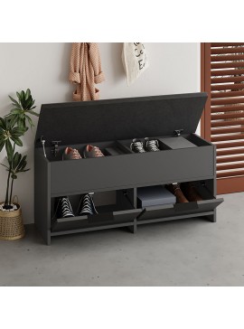 Παπουτσοθήκη Cove Megapap χρώμα ανθρακί 106x34x51,5εκ.