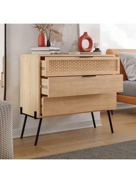 Συρταριέρα Naive Megapap χρώμα sapphire oak 93,1x40x83,1εκ.