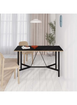 Τραπέζι Adoro Megapap χρώμα black wood 140x80x75εκ.