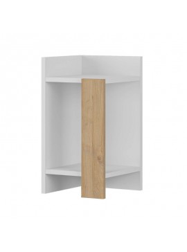 Κομοδίνο Elos Megapap χρώμα λευκό - saphhire oak 30x31,7x55εκ.