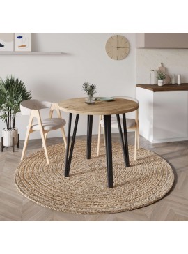 Τραπέζι Xana Megapap χρώμα sepet oak Ø90x77,5εκ.