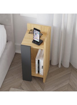 Κομοδίνο Elos Megapap δεξί χρώμα sapphire oak - ανθρακί 25x27x60εκ.