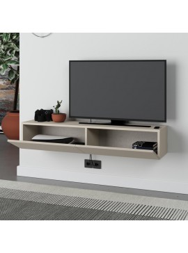 Έπιπλο τηλεόρασης επιτοίχιο Francy Megapap χρώμα sandstone 135x31,7x25εκ.
