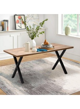 Τραπέζι Jeremy Megapap Mdf - μεταλλικό χρώμα ακακίας 160x80x75εκ.