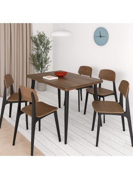 Τραπέζι Levico Megapap Mdf - μεταλλικό χρώμα καπνιστή καρυδιά 120x70x75εκ.