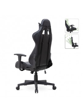 Καρέκλα γραφείου Gaming Alonso Megapap από τεχνόδερμα χρώμα μαύρο 67x70x125/135 εκ.