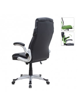 Καρέκλα γραφείου διευθυντική Gustavo Megapap από τεχνόδερμα χρώμα μαύρο 69x65x116/126εκ.