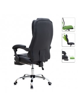 Καρέκλα γραφείου διευθυντική Daria Megapap με υποπόδιο από τεχνόδερμα χρώμα μαύρο 65x65x117/127εκ.