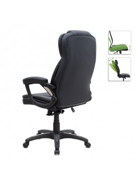 Καρέκλα γραφείου διευθυντική Morgan Megapap από τεχνόδερμα χρώμα μαύρο 67x65x112/122εκ.