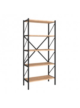 Βιβλιοθήκη Jocasta Megapap μεταλλική - μελαμίνης χρώμα pine oak 66x34x160εκ.