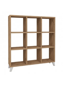 Βιβλιοθήκη μελαμίνης Saul Megapap χρώμα pine oak 88,2x20x88,2εκ.