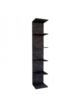 Βιβλιοθήκη - Ραφιέρα τοίχου μελαμίνης Ogden Megapap χρώμα μαύρο εφέ μαρμάρου 34,5x30x180εκ. 0212549 arte-0212549