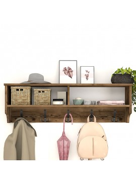 Κρεμάστρα τοίχου Ottila Megapap χρώμα καπνιστή καρυδιά 120x22x37εκ.