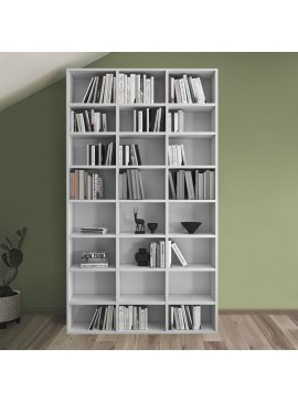 Βιβλιοθήκη Fyodor Megapap χρώμα λευκό 102x16x178εκ.