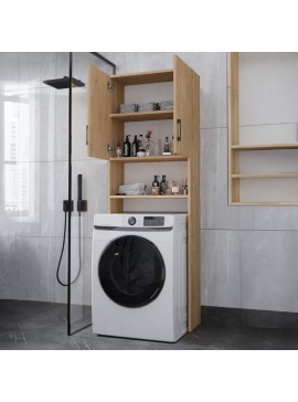 Έπιπλο πλυντηρίου Holton Megapap χρώμα sapphire oak 65,5x30x180εκ.