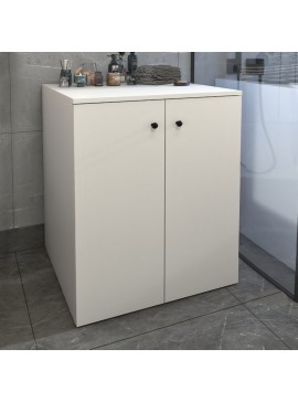 Έπιπλο πλυντηρίου Gray Megapap από μελαμίνη χρώμα λευκό 70x66x90εκ.
