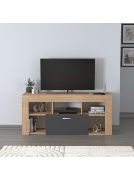 Έπιπλο τηλεόρασης Midili Megapap χρώμα sapphire oak - ανθρακί 135x42x60,7εκ.