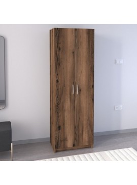 Παπουτσοθήκη Renso Megapap δίφυλλη χρώμα καπνιστή καρυδιά 59,8x37,8x178,5εκ.