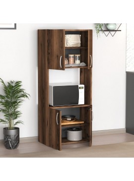 Ντουλάπα κουζίνας Armado Megapap χρώμα καπνιστή καρυδιά 60x32x140εκ.