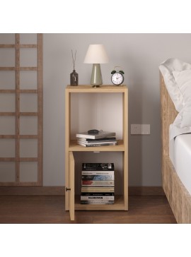 Κομοδίνο Vito Megapap χρώμα sapphire oak 34x30x66,4εκ.